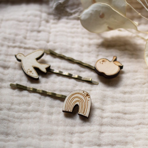 lot de barrettes pince en bois pour petites filles par decocot