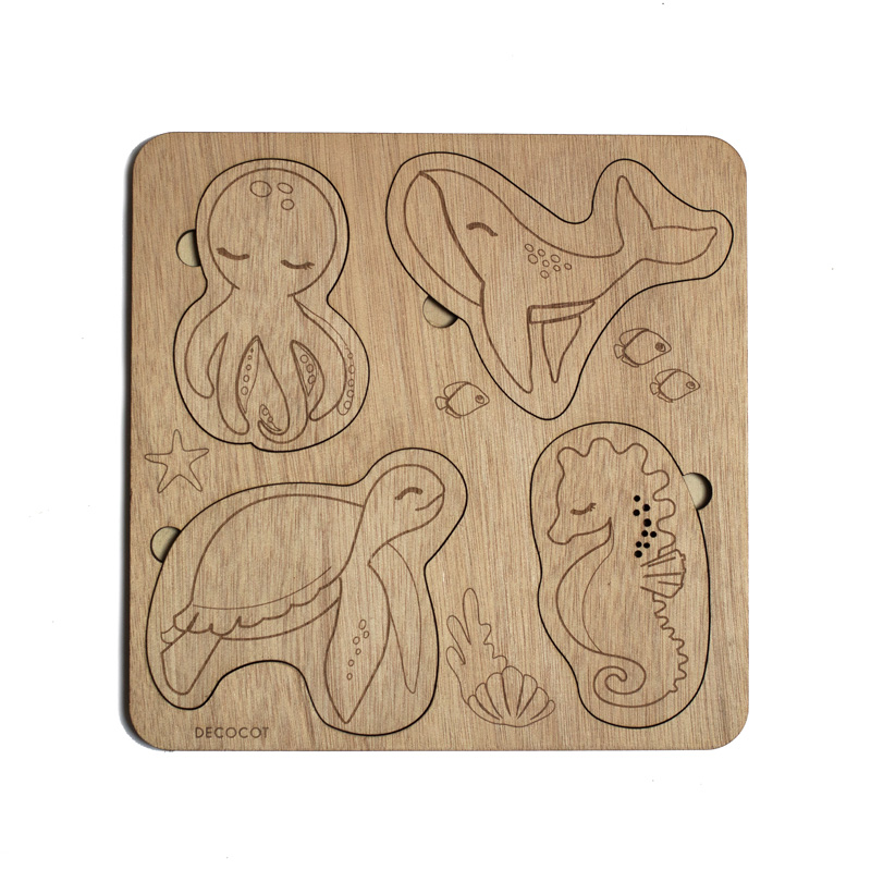 Puzzle en bois - Animaux Marins