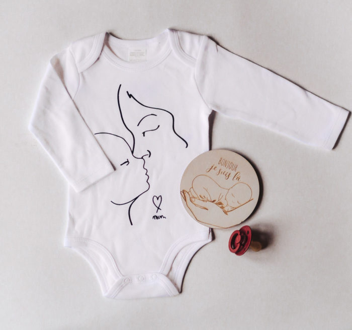 body bebe illustré 100% coton decocot